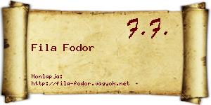 Fila Fodor névjegykártya